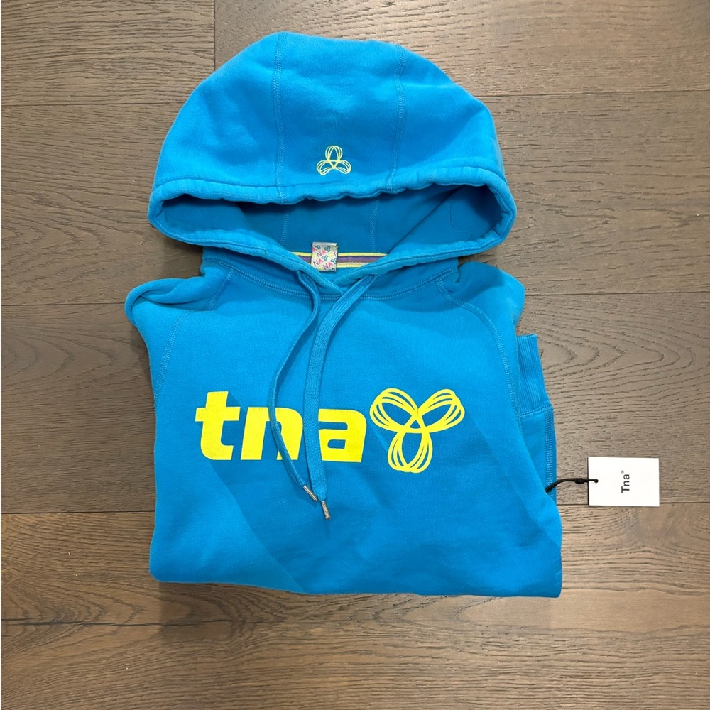TNA girls turquoise hoodie XS NWT retail $110